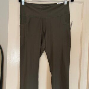 New With Tags Old Navy Workout Leggings Olive Green Large High Rise Crop